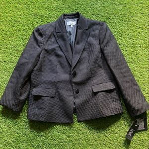 New Black Textured Blazer Size 16 Le Suit